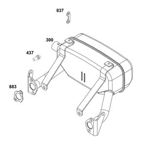 Exhaust Group Diagram and Parts List for 356447-0649-G1 200000 - 399999 Briggs and Stratton Engine